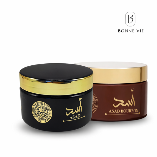 [ESQUENTA BLACK] Hidratante ASAD Lattafa (250ml) + Hidratante Bourbon - (250ml)