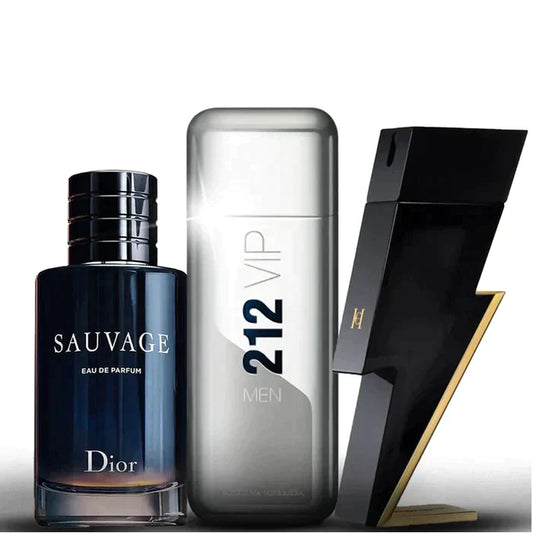 COMPRE 1 LEVE 3 (Perfumes Masculinos Importados ) - Sauvage Dior + 212 Vip Men e Bad Boy Carolina Herrera - 100ml cada
