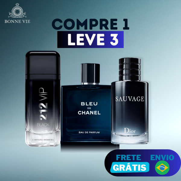 Combo 3 Perfumes Masculinos  - Sauvage | Bleu | 212  - (100ml) [ESQUENTA BLACK FRIDAY]