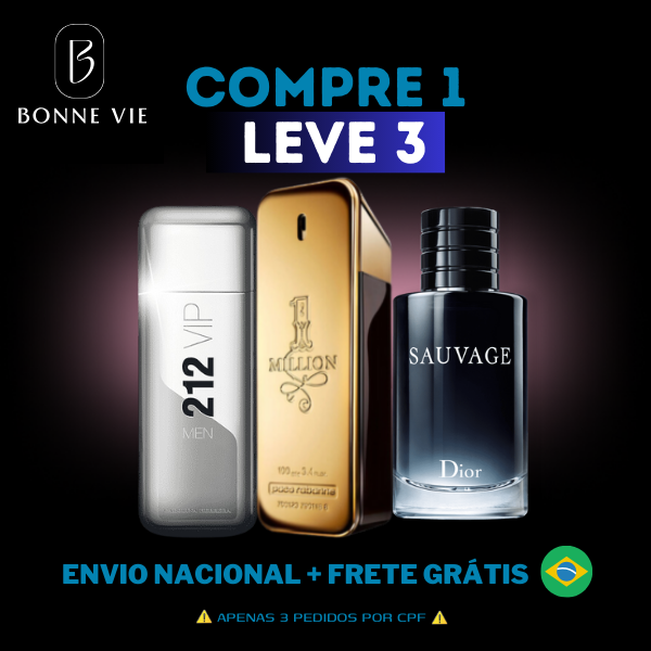 PROMO BLACK FRIDAY  - 212 Vip Men| Sauvage | One Million - (100ml)